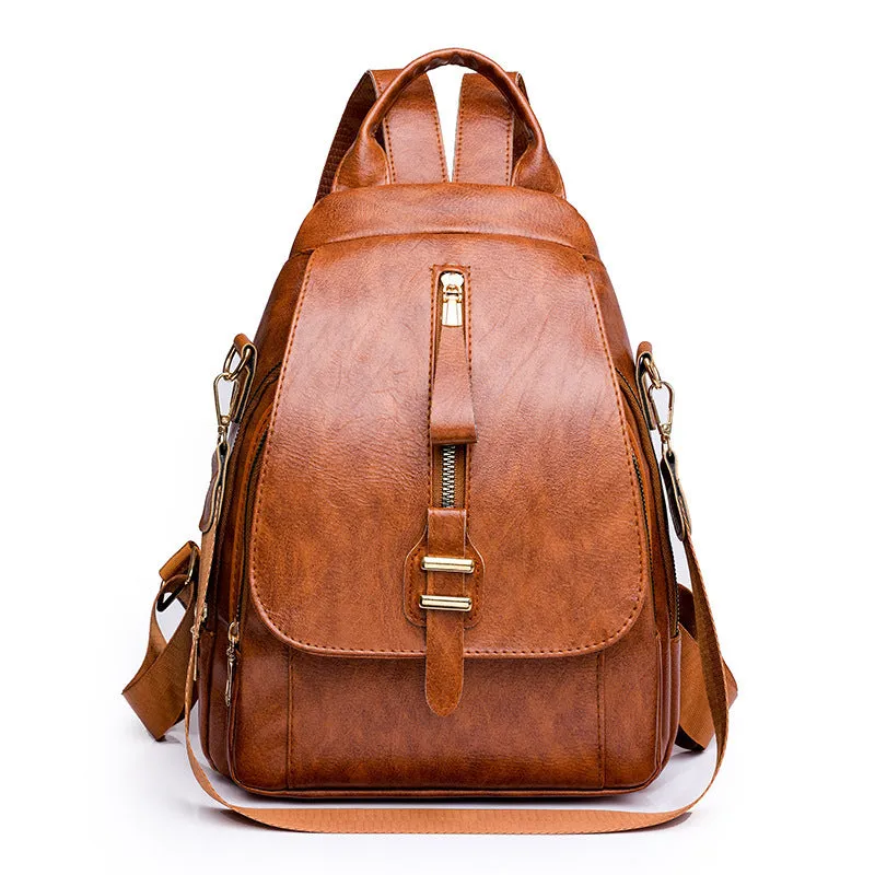 Versa-Style Faux Leather Backpack