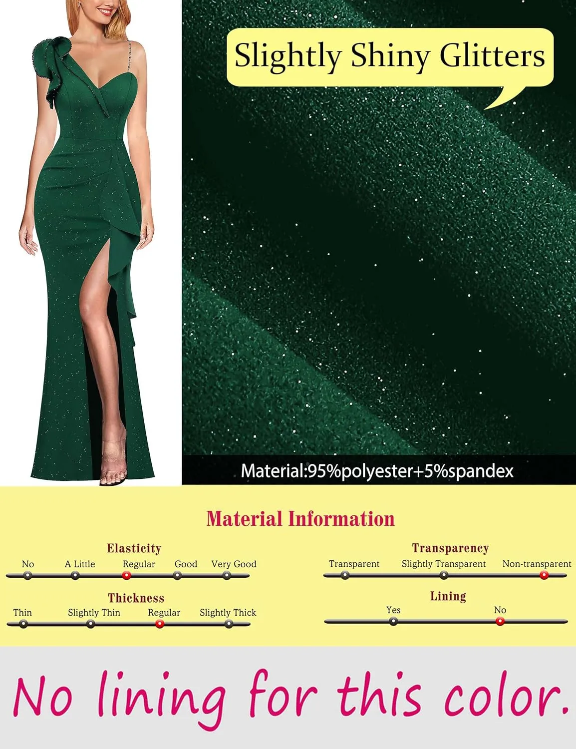 VFSHOW Womens Formal Prom Elegant Ruffle One Shoulder Beaded Strap Ruched Slit Maxi Dress Wedding Evening Long Gown