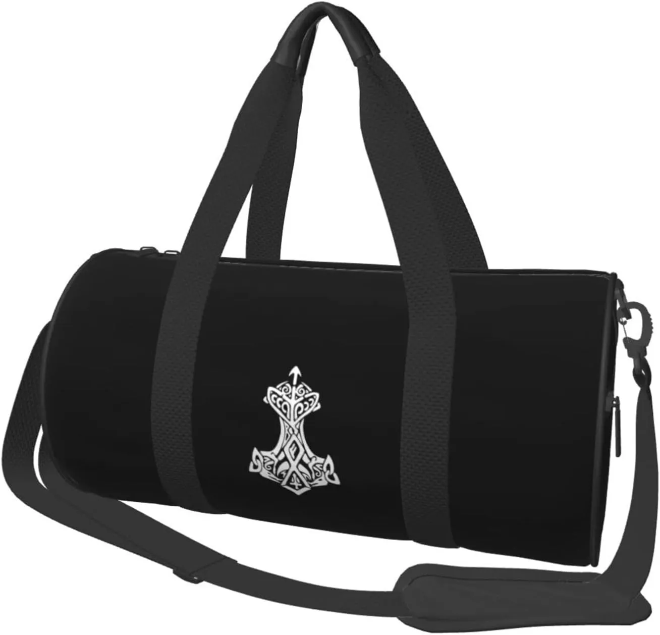 Viking Hammer Thunder Travel Luggage Duffel Bag Sports Rolling Foldable Duffel Bag, Black