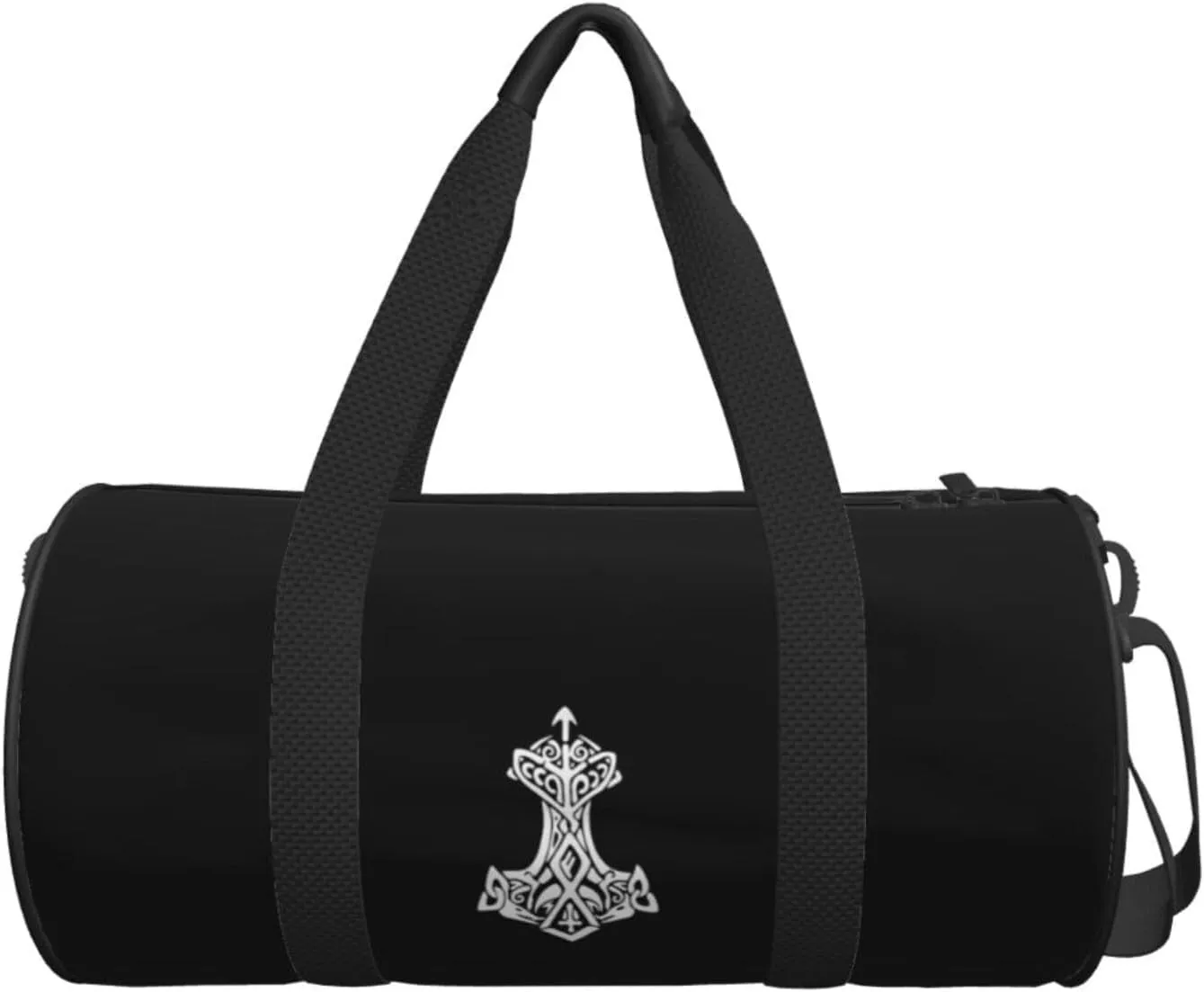 Viking Hammer Thunder Travel Luggage Duffel Bag Sports Rolling Foldable Duffel Bag, Black