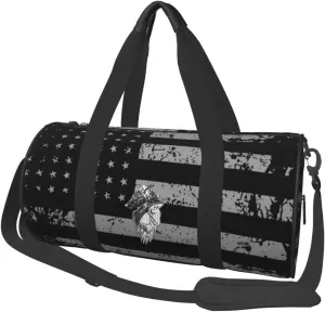 Viking Norse Wolf Raven Travel Luggage Duffel Bag Sports Rolling Foldable Duffel Bag, Black