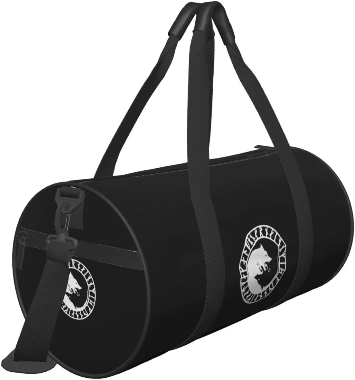 Viking Norse Wolf Travel Luggage Duffel Bag Sports Rolling Foldable Duffel Bag, Black