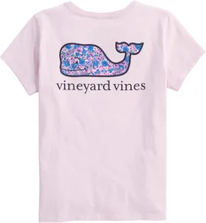vineyard vines Girls' Helen Floral Whale Fill Short-Sleeve Pocket Tee