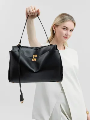 Vintage European Style Large Capacity Top Handle & Crossbody Tote Bag for Women – Fashion Commuter Shoulder Purse