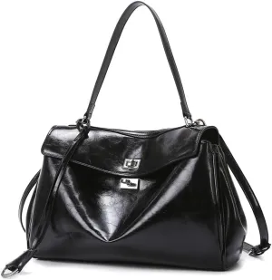 Vintage European Style Large Capacity Top Handle & Crossbody Tote Bag for Women – Fashion Commuter Shoulder Purse