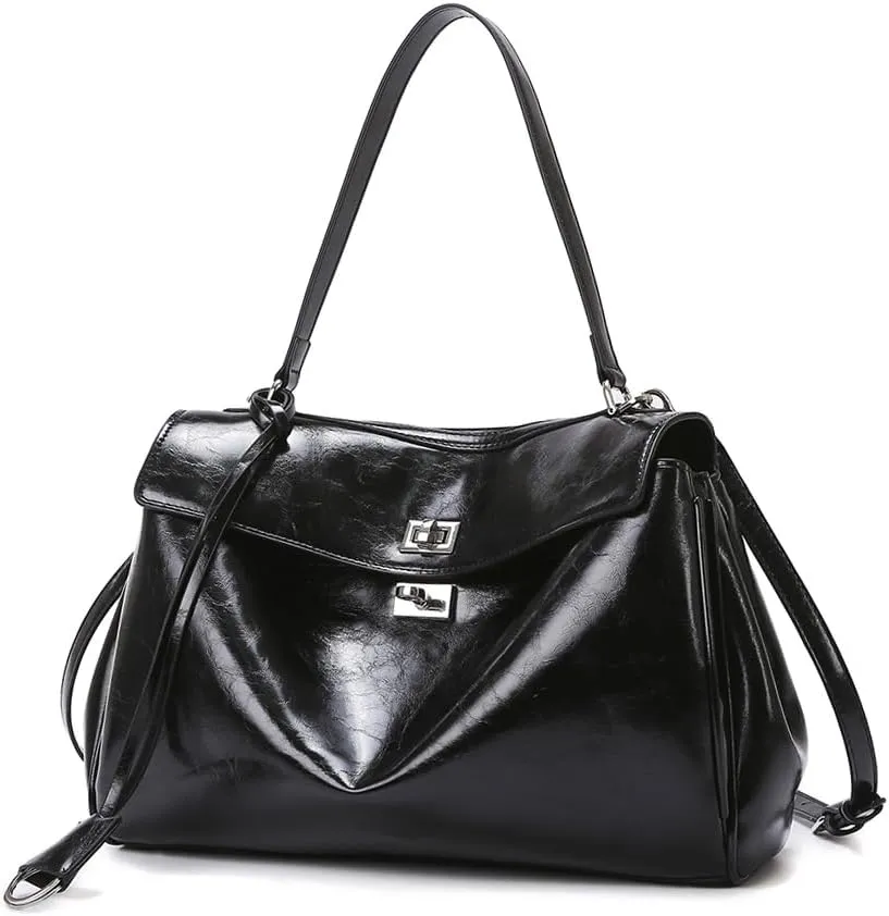 Vintage European Style Large Capacity Top Handle & Crossbody Tote Bag for Women – Fashion Commuter Shoulder Purse