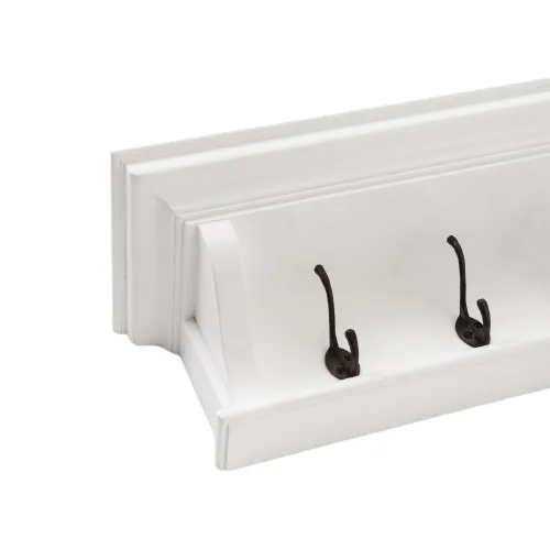 Wall-Mounted 4 Hooks Coat Rack White