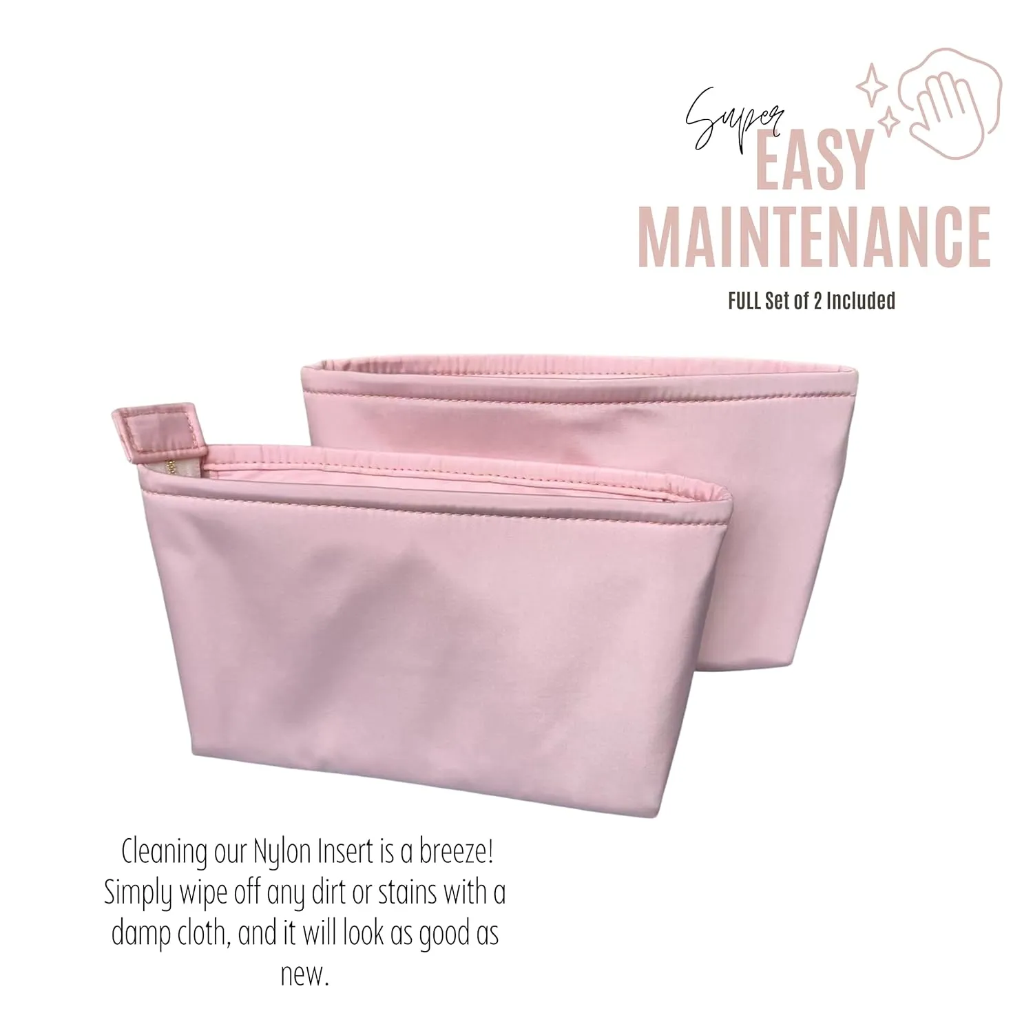 Water Resistant Nylon Purse Organizer for Neonoe Bag, Lv Neonoe Organizer, Neonoe BB Organizer Handmade Snug Sturdy Gold Zipper FULL Set of 2 (For Neonoe BB, Scarlet)
