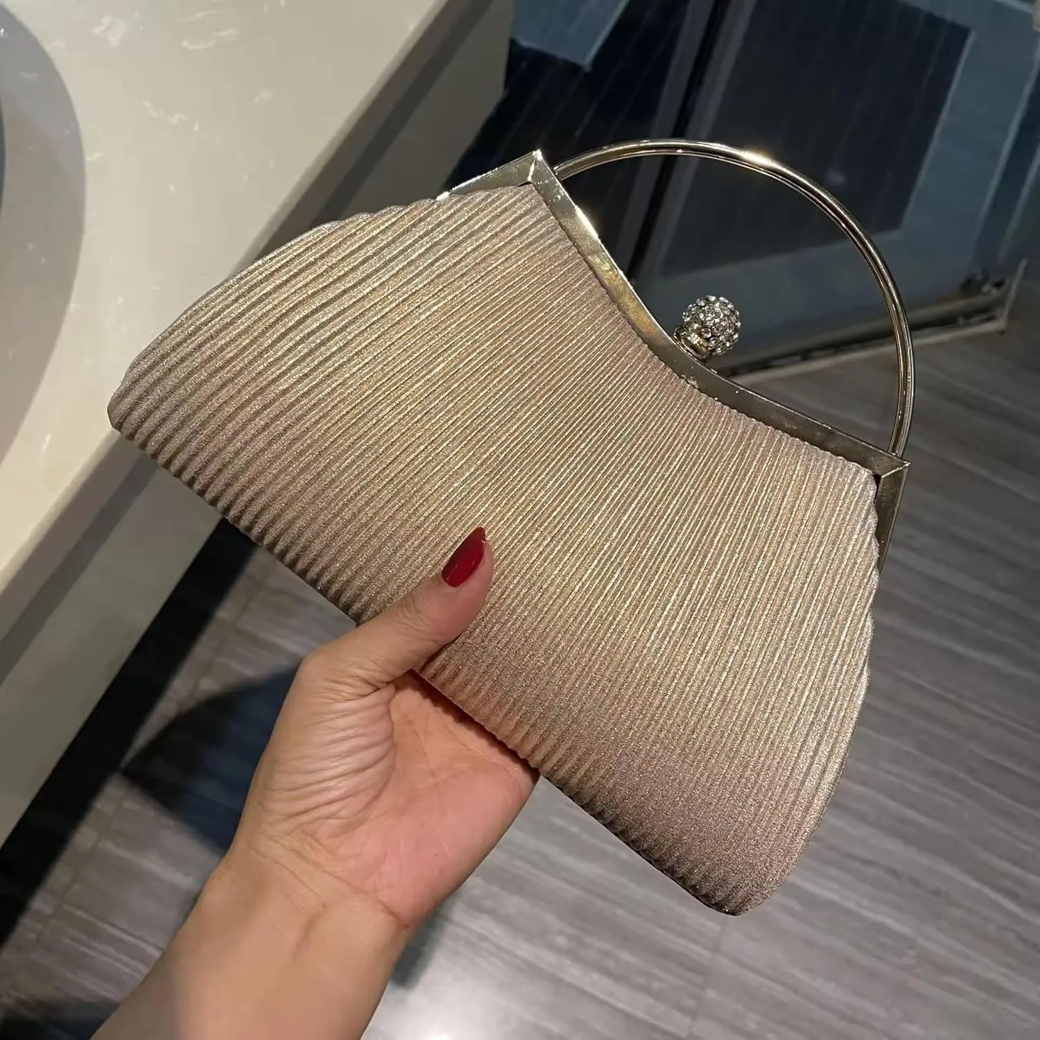 Wedding Clutch Purse For Women Bridesmaid Bag Classy Evening Handbag For Women Cocktail Party Purse Detachable Strap