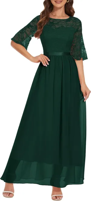 Wedtrend Women's Formal Dress 2024 Wedding Guest Dress Bell Sleeve Bridesmaid Dress Maxi Evening Dress