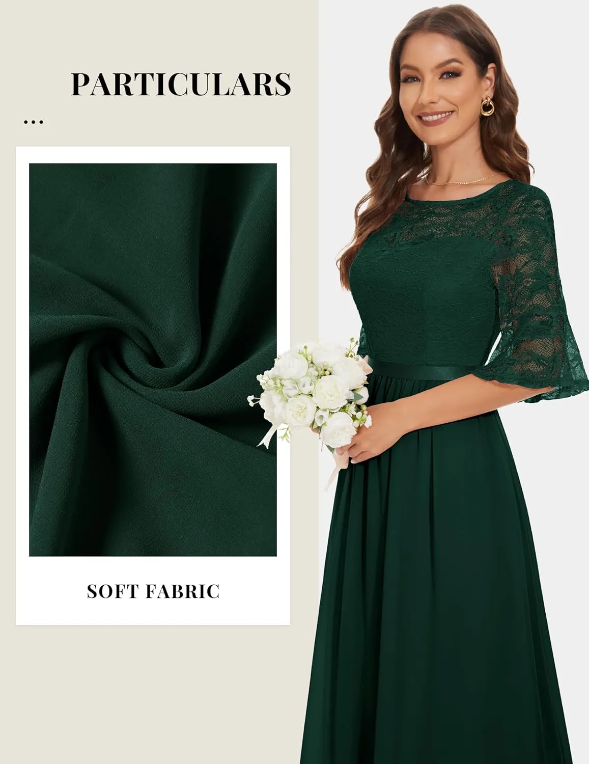 Wedtrend Women's Formal Dress 2024 Wedding Guest Dress Bell Sleeve Bridesmaid Dress Maxi Evening Dress