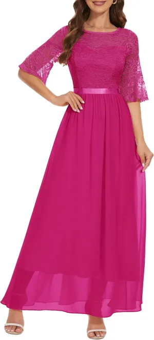 Wedtrend Women's Formal Dress 2024 Wedding Guest Dress Bell Sleeve Bridesmaid Dress Maxi Evening Dress