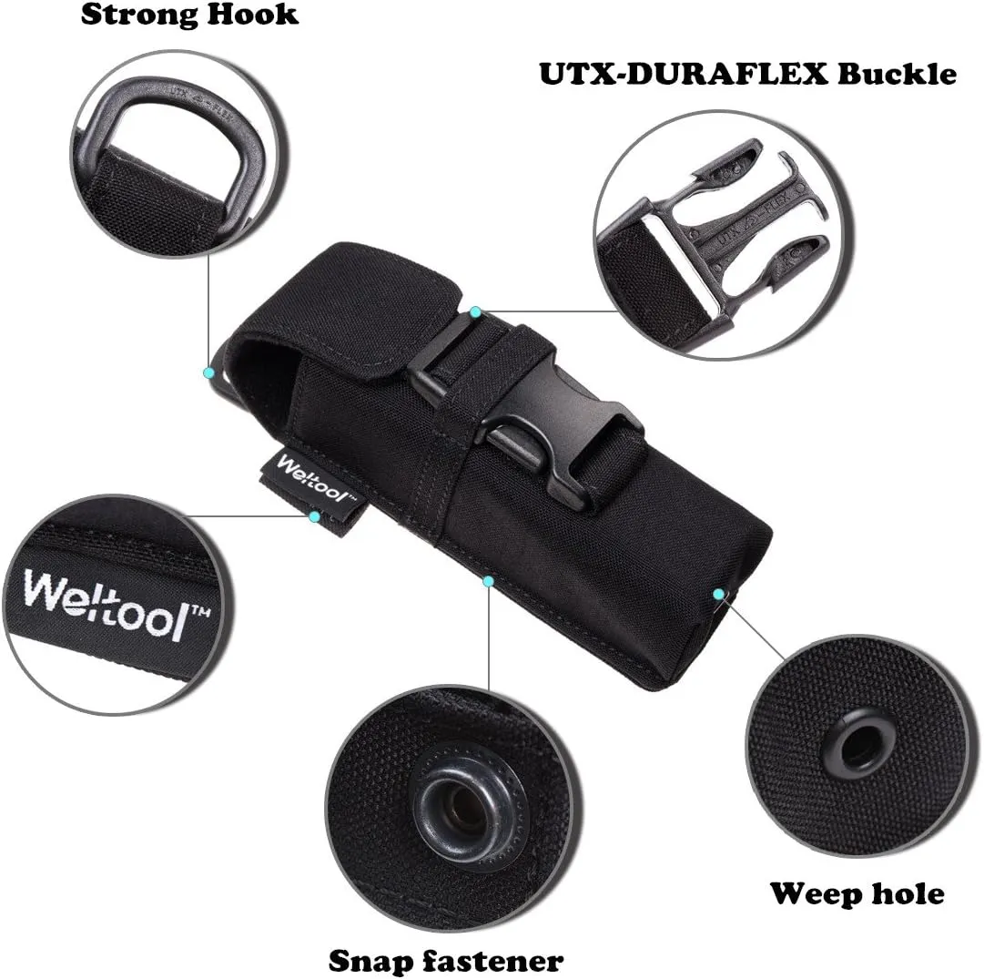 Weltool FH5 Flashlight Holster, Cordura Fabric with UTX-DURAFLEX Buckle, Molle System