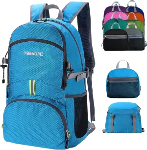 WEREWOLVES 20/35L Lightweight Hiking Backpack, Ultralight Water Resistant Packable Daypack for Women Men