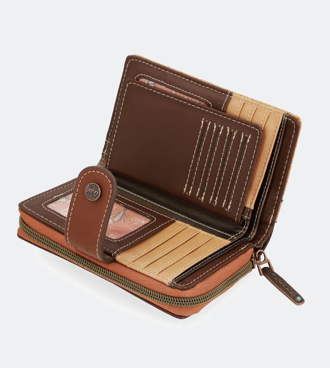 Western medium-size hard case wallet