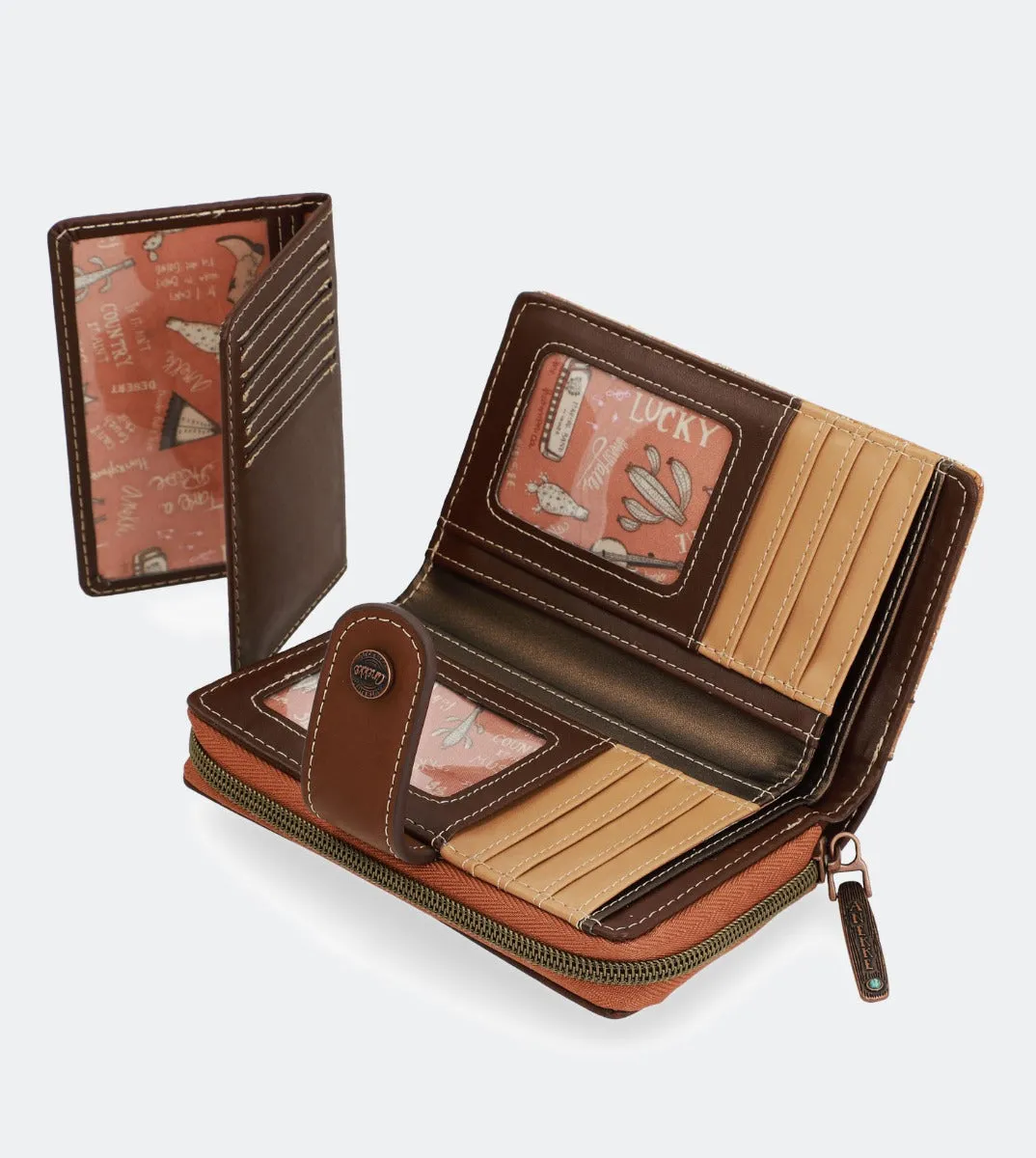 Western medium-size hard case wallet