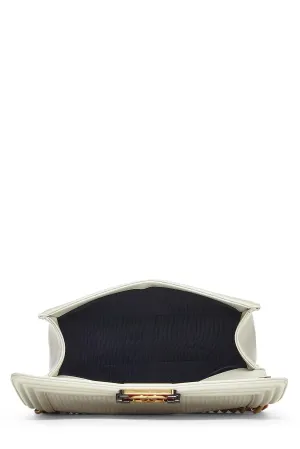 White Embossed Boy Cube Chanel, Refined Client-focused service White Medium,  Bag Leather