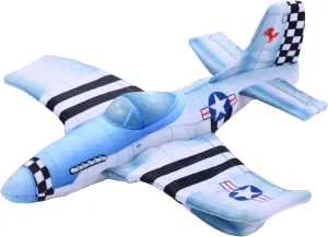 Wild Republic Huggers Aircraft P-51, Stuffed Animal, 8 Inches, Slap Bracelet, Plush Toy, Fill is Spun Recycled Water Bottles