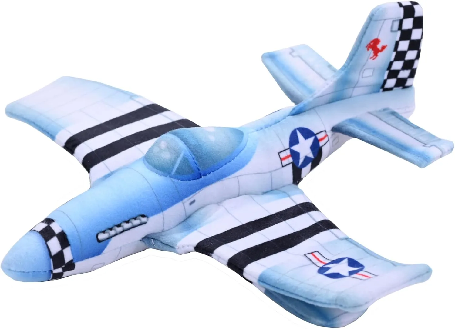 Wild Republic Huggers Aircraft P-51, Stuffed Animal, 8 Inches, Slap Bracelet, Plush Toy, Fill is Spun Recycled Water Bottles