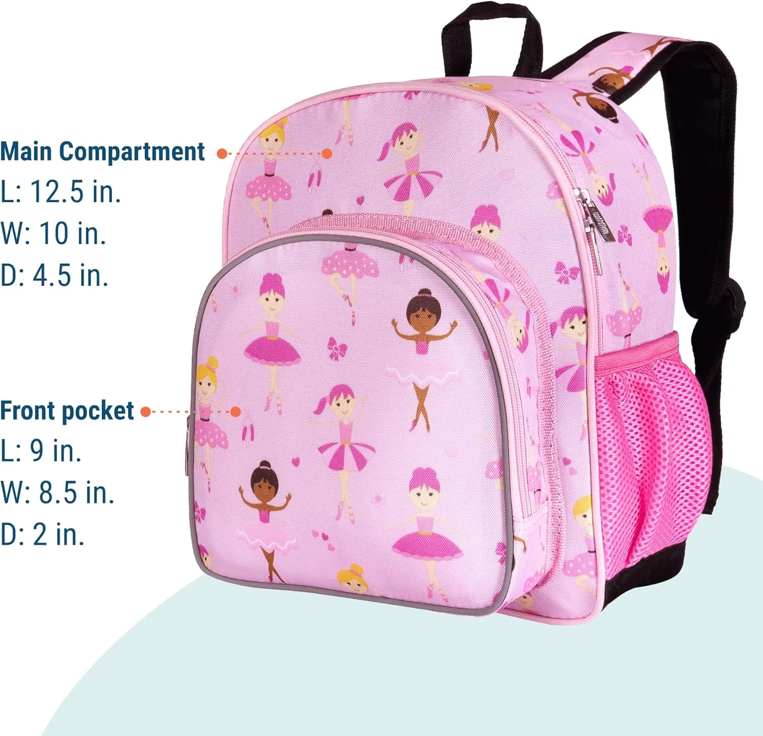 Wildkin 12-inch Kids Backpack – Padded, Adjustable, Ideal for Daycare & Travel - Ballerina