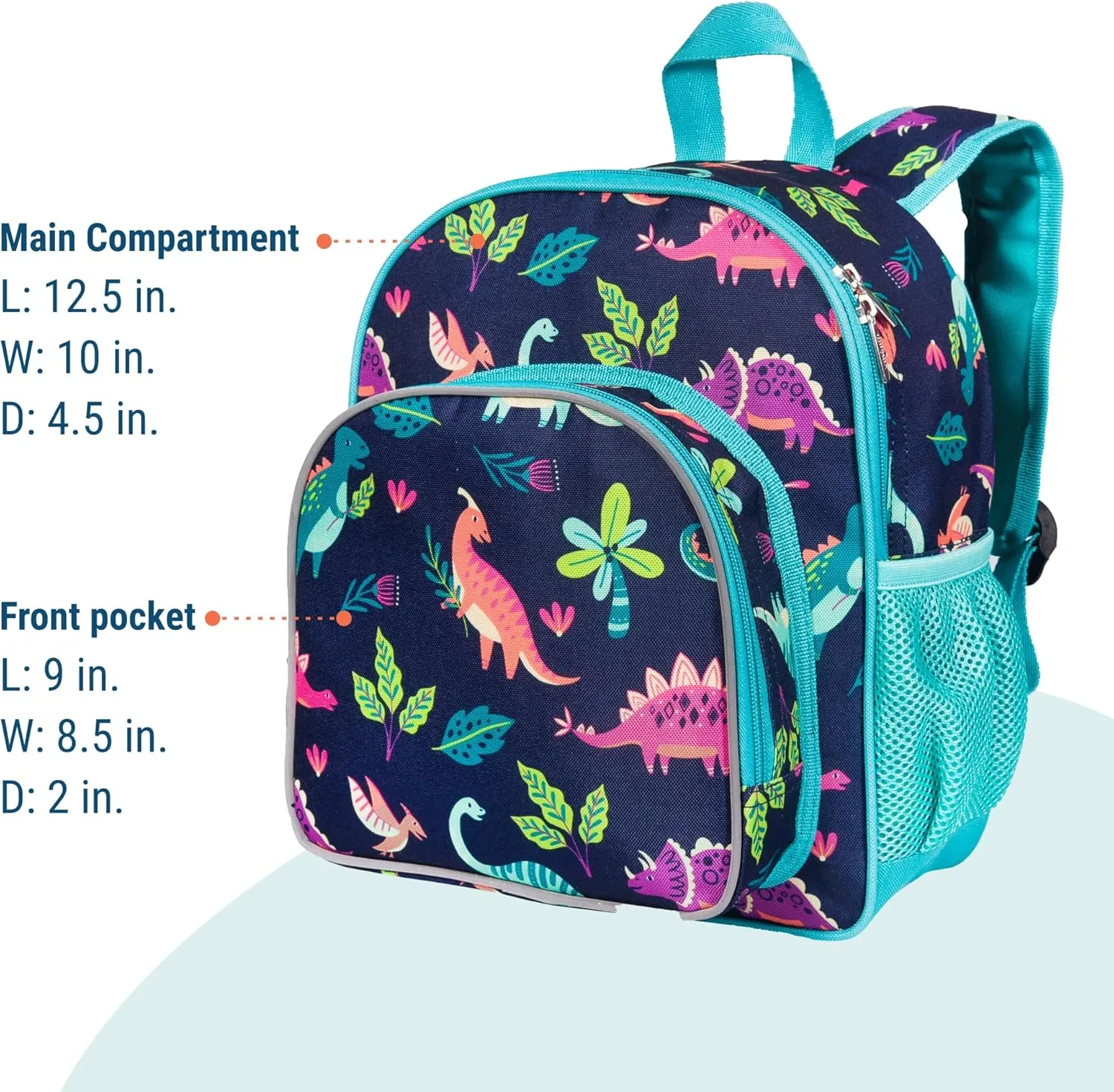 Wildkin 12-inch Kids Backpack – Padded, Adjustable, Ideal for Daycare & Travel (Darling Dinosaurs)