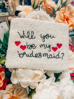 Will You be my Bridesmaid Beaded Clutch