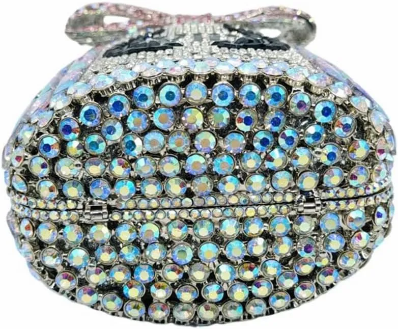 Women Rhinestone Clutch Purse Champagne Bottle Evening Bag Bling Diamond Handbag Unique Bride Purse for Paty Wedding
