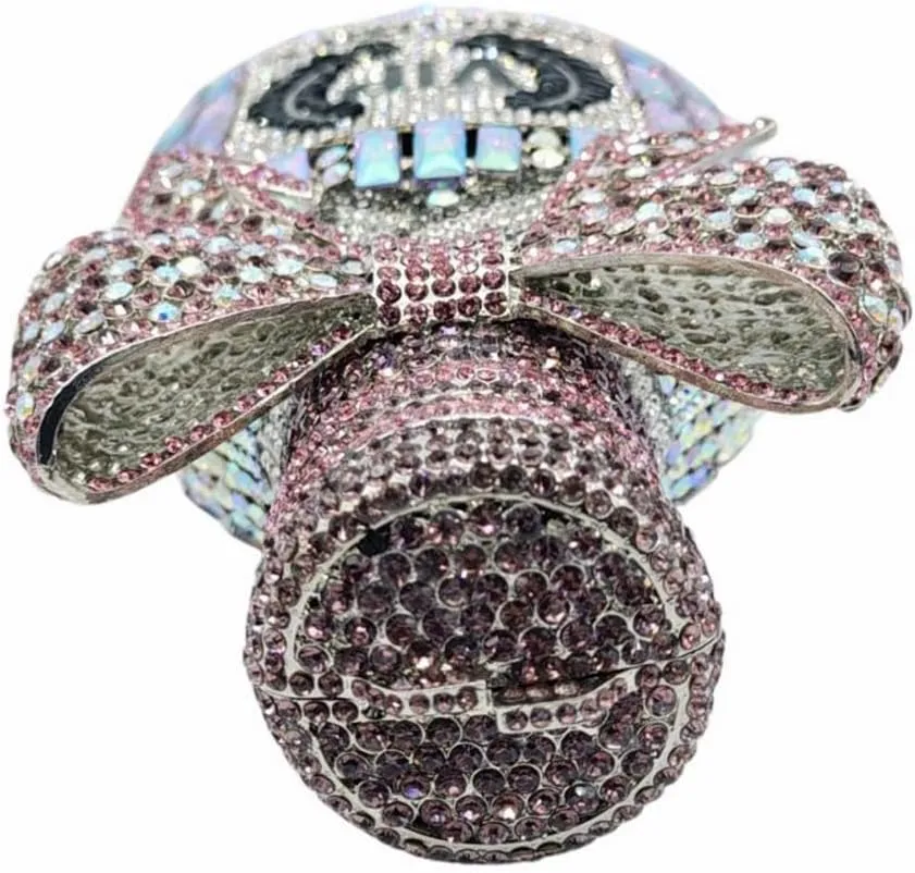 Women Rhinestone Clutch Purse Champagne Bottle Evening Bag Bling Diamond Handbag Unique Bride Purse for Paty Wedding