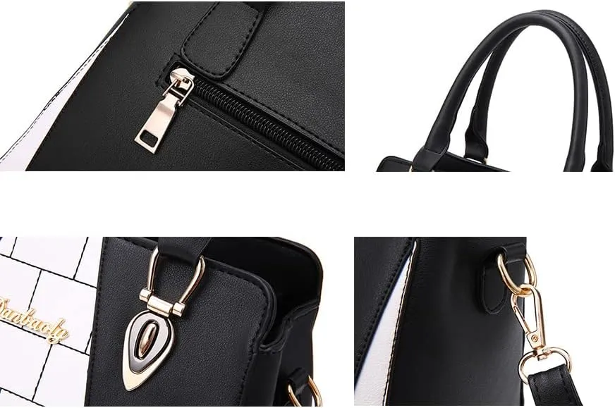 Women Top Handle Shoulder Handbag Color-blocking print Crossbody Bags