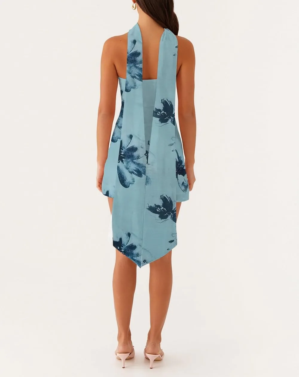 Women Y2k Floral Mini Tube Dress Strapless Flower Print Bandeau Dress Off Shoulder Bodycon Summer Beach Dresses