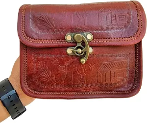 Women's Brown Leather Mini Crossbody Bag – Stylish Side Sling Bag for Everyday Essentials