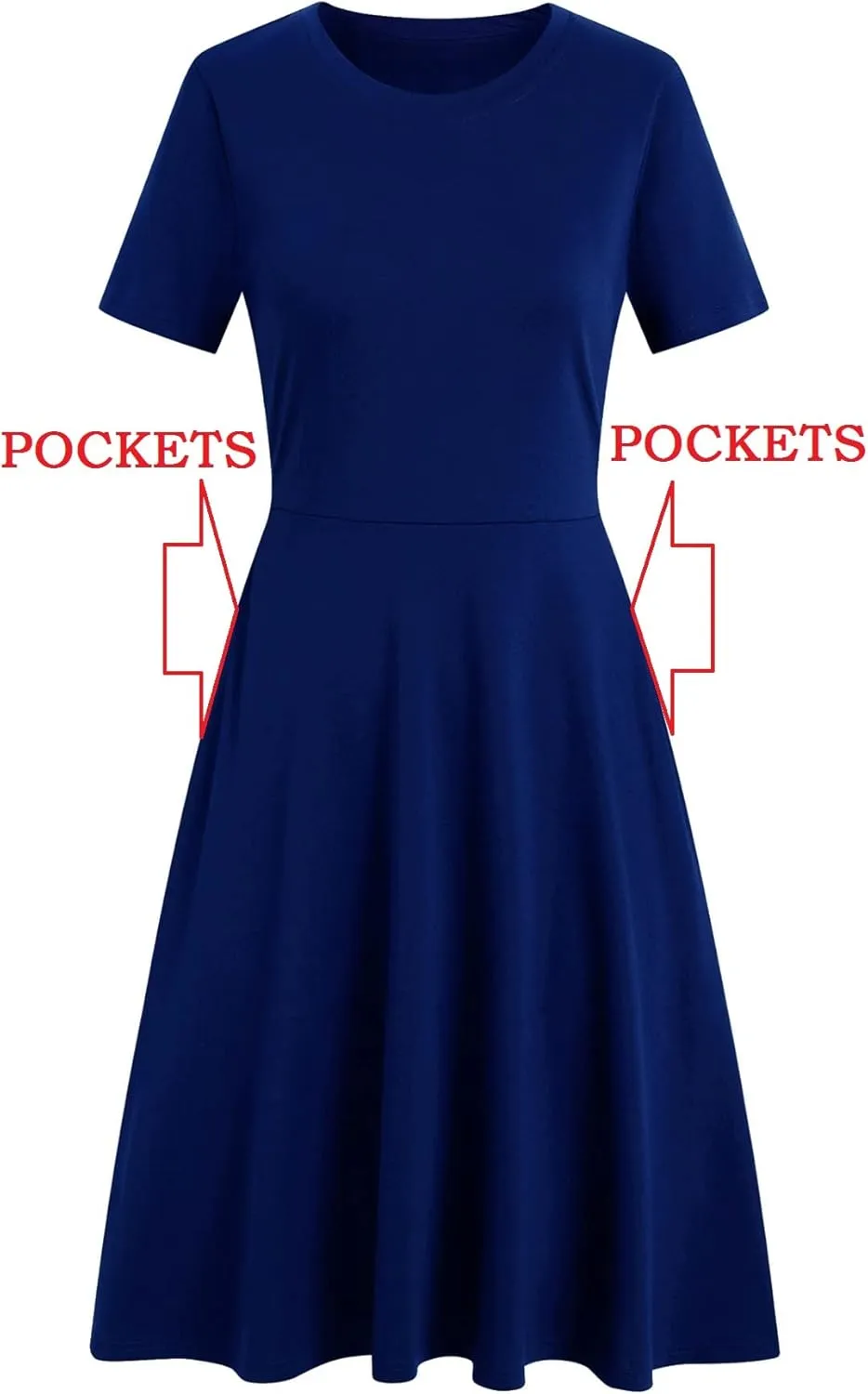 Women's Elegant Vintage 50s Office Casual Floral Print Work Party A-Line Swing Dress with Pockets 162
