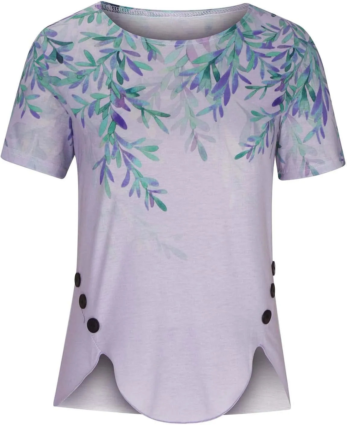 Women's Floral Print Summer Blouses Dressy Casual Short Sleeve Ladies Tops Cute Tunics Shirts Trendy Clothing 2024