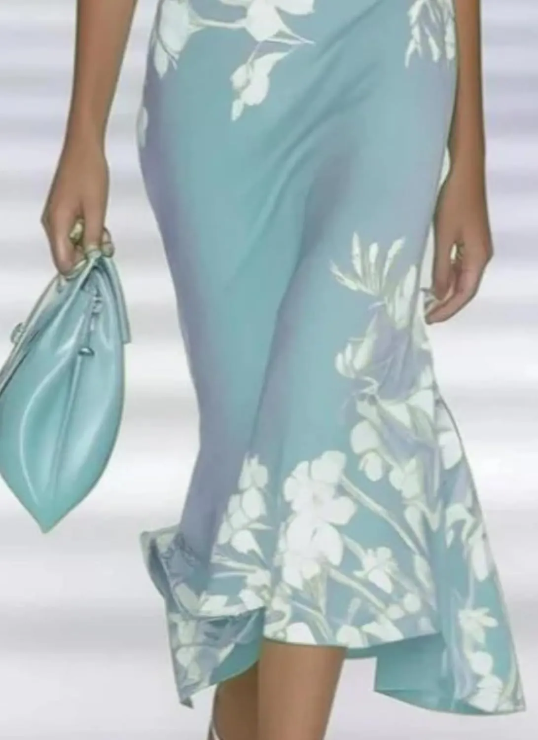 Womens Fresh Off Shoulder Floral Print Green Maxi Dress 2025 Fashion Slim Fit Summer Dress