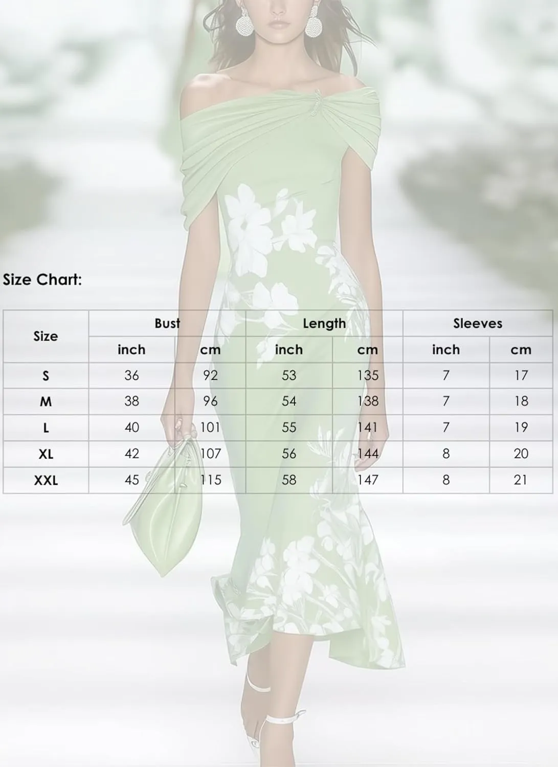 Womens Fresh Off Shoulder Floral Print Green Maxi Dress 2025 Fashion Slim Fit Summer Dress