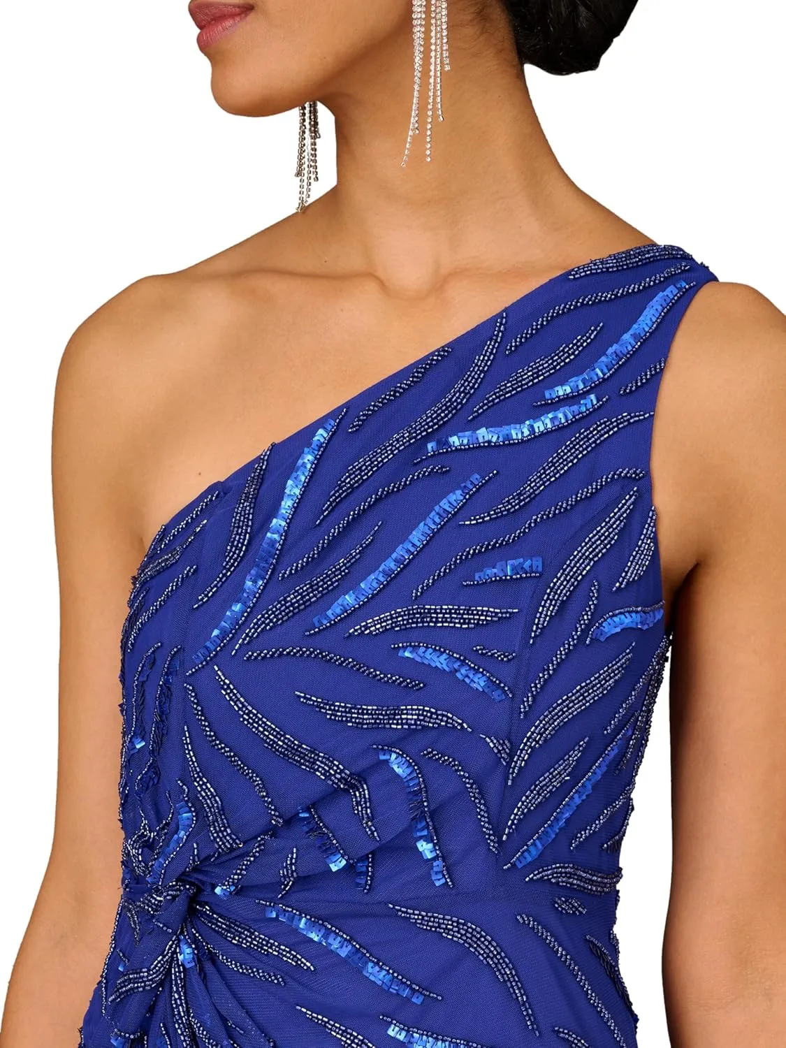 Women's Fully Beaded One Shoulder Gown