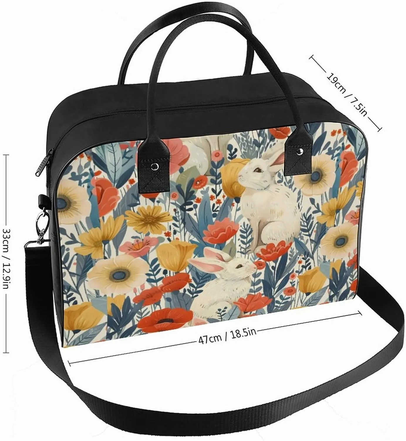 Women's Handbag Floral Print Contains Pocket Storage Bag Work Commuting Shoulder Cross-Body Bag