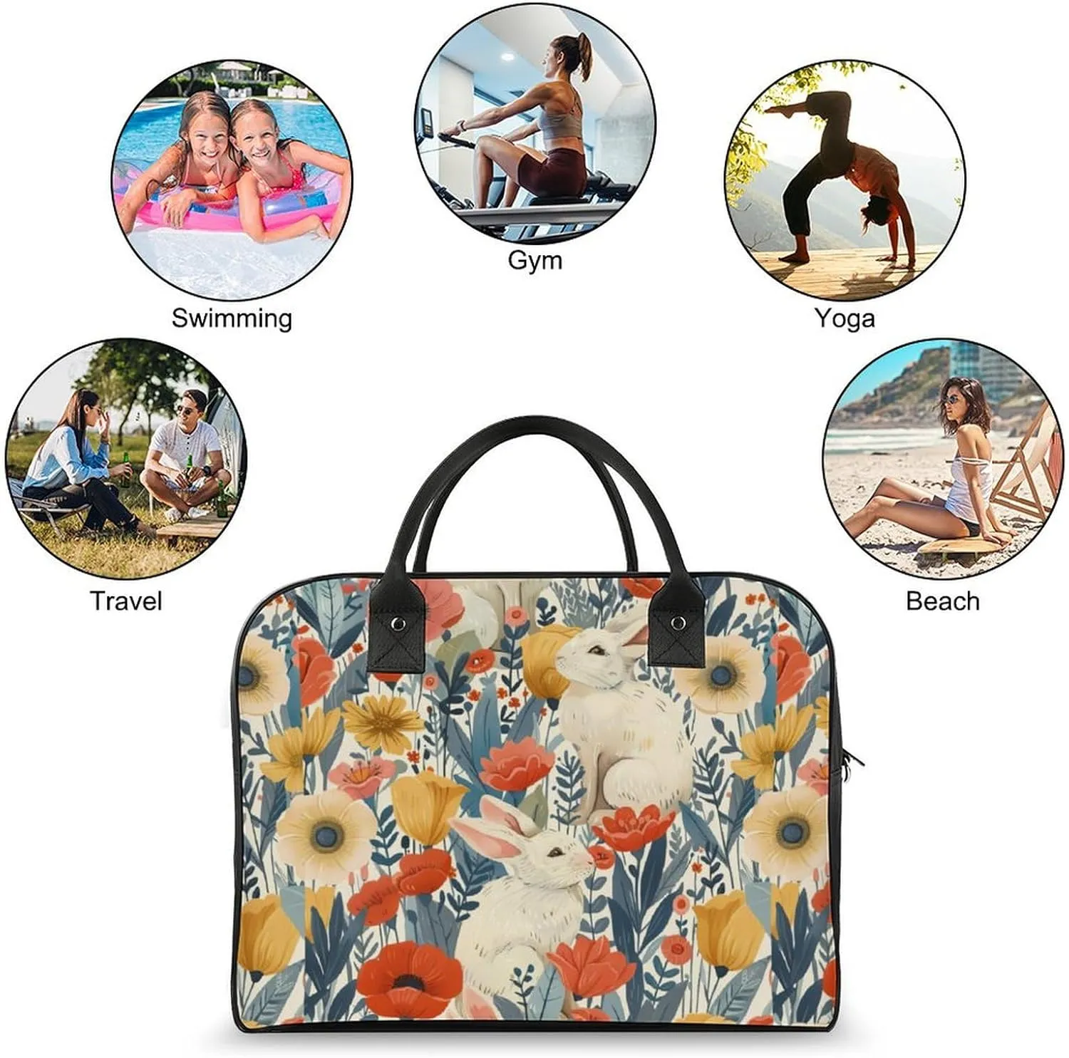 Women's Handbag Floral Print Contains Pocket Storage Bag Work Commuting Shoulder Cross-Body Bag