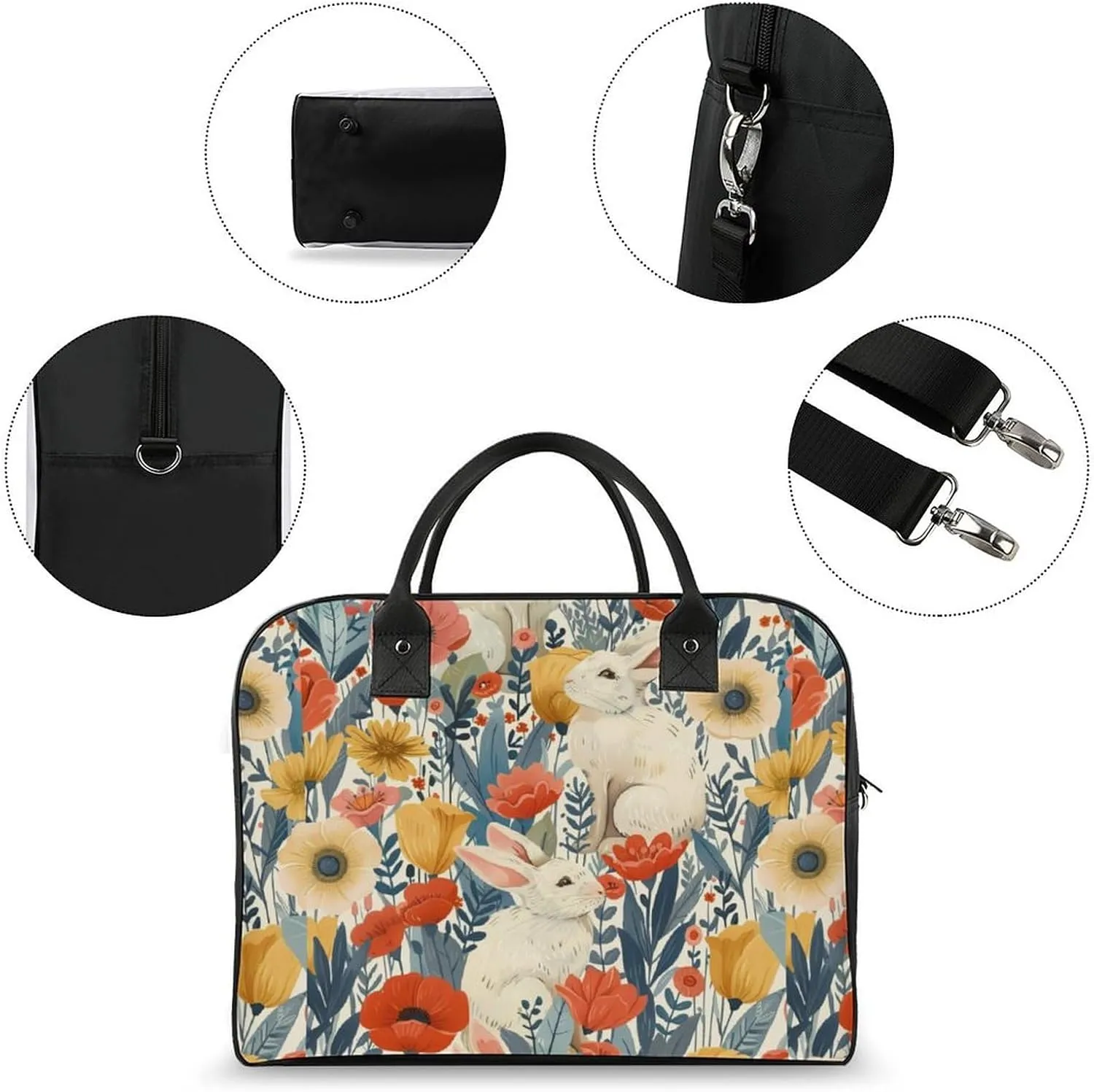 Women's Handbag Floral Print Contains Pocket Storage Bag Work Commuting Shoulder Cross-Body Bag