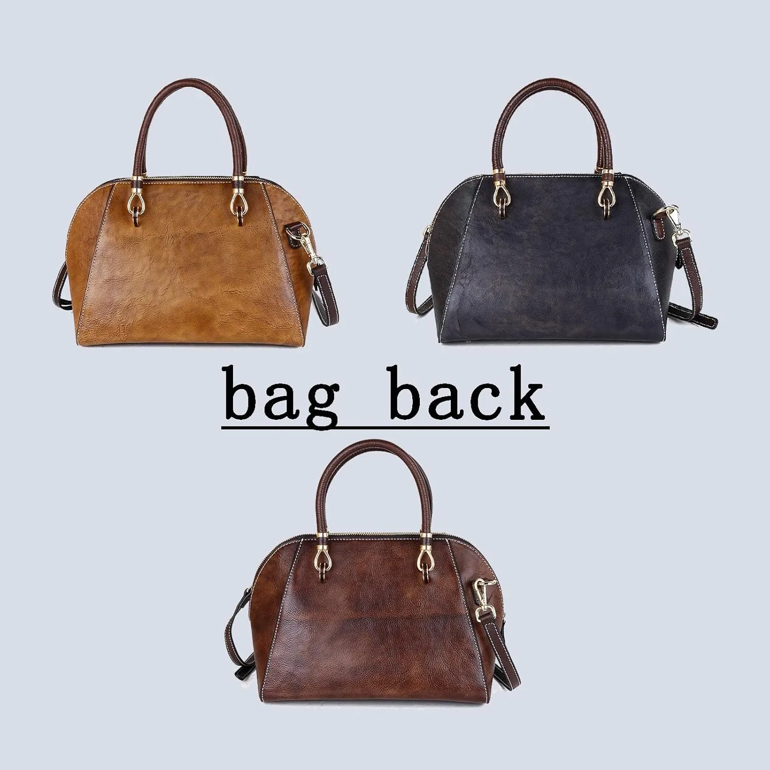 Women's Leather Crossbody Bag, Retro Large Capacity Shoulder Bag, Pure Hand-carved Handbag