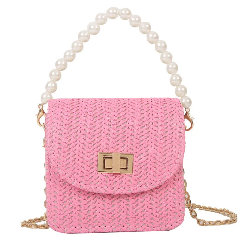 Women's Straw Mini Pouch Fashionable Korean Shoulder Bags