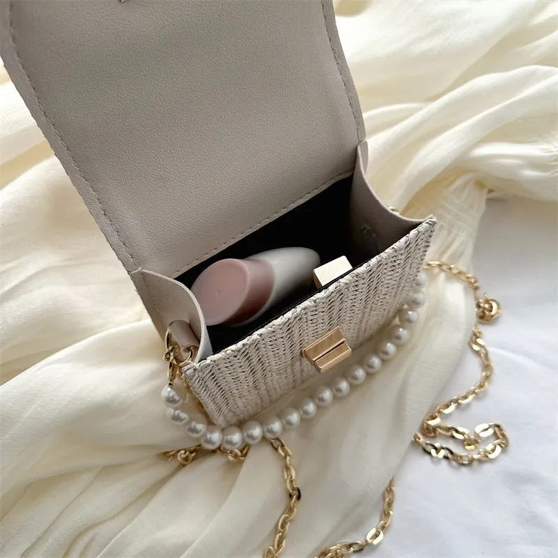 Women's Straw Mini Pouch Fashionable Korean Shoulder Bags