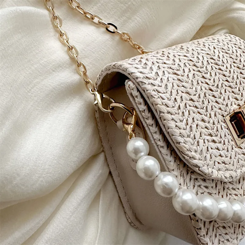 Women's Straw Mini Pouch Fashionable Korean Shoulder Bags