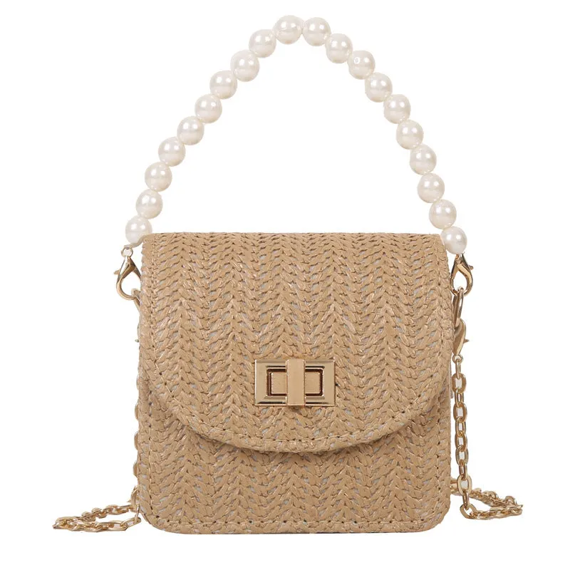 Women's Straw Mini Pouch Fashionable Korean Shoulder Bags