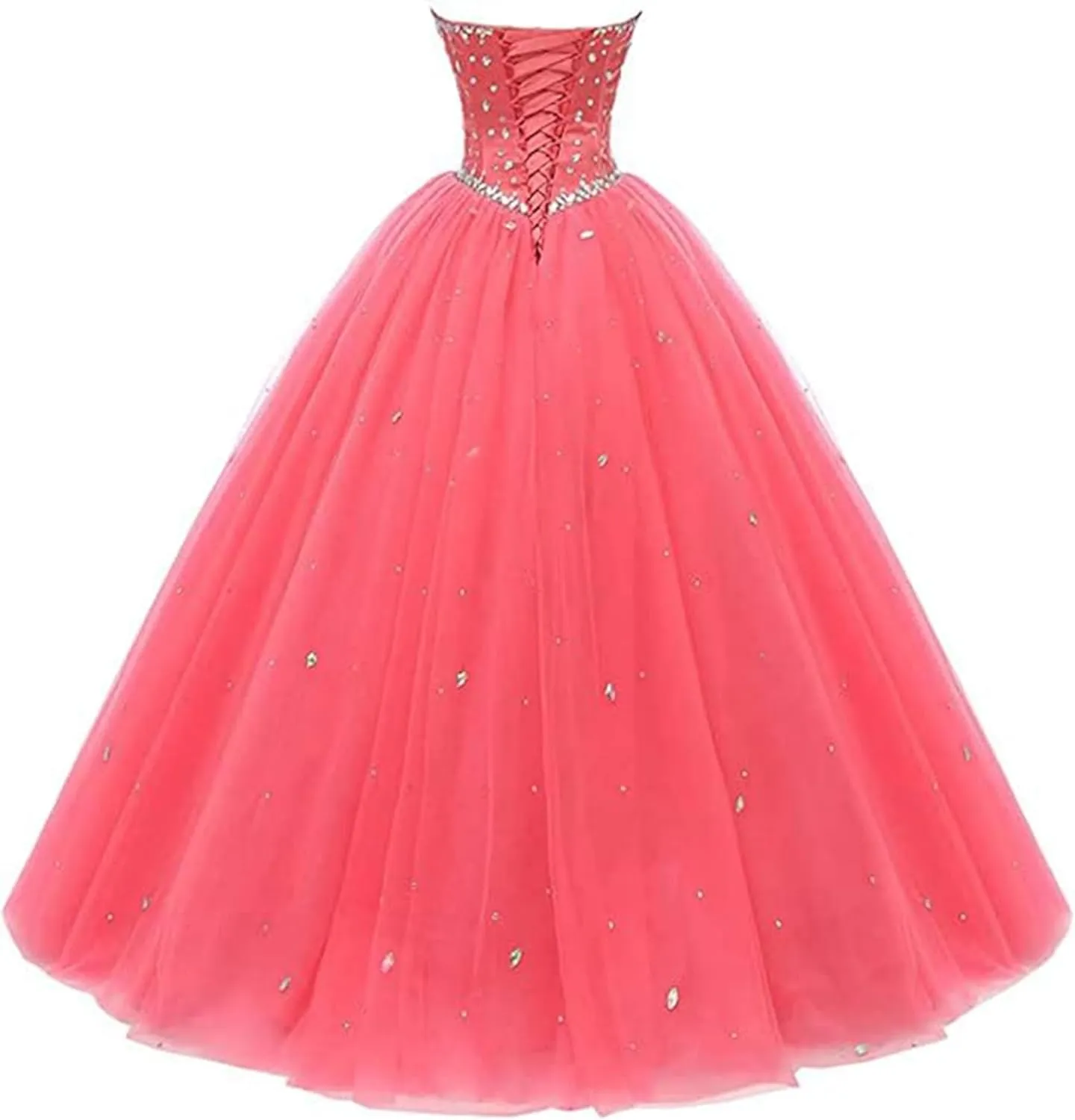 Women's Sweetheart Ball Gown Tulle Quinceanera Dresses Prom Dress