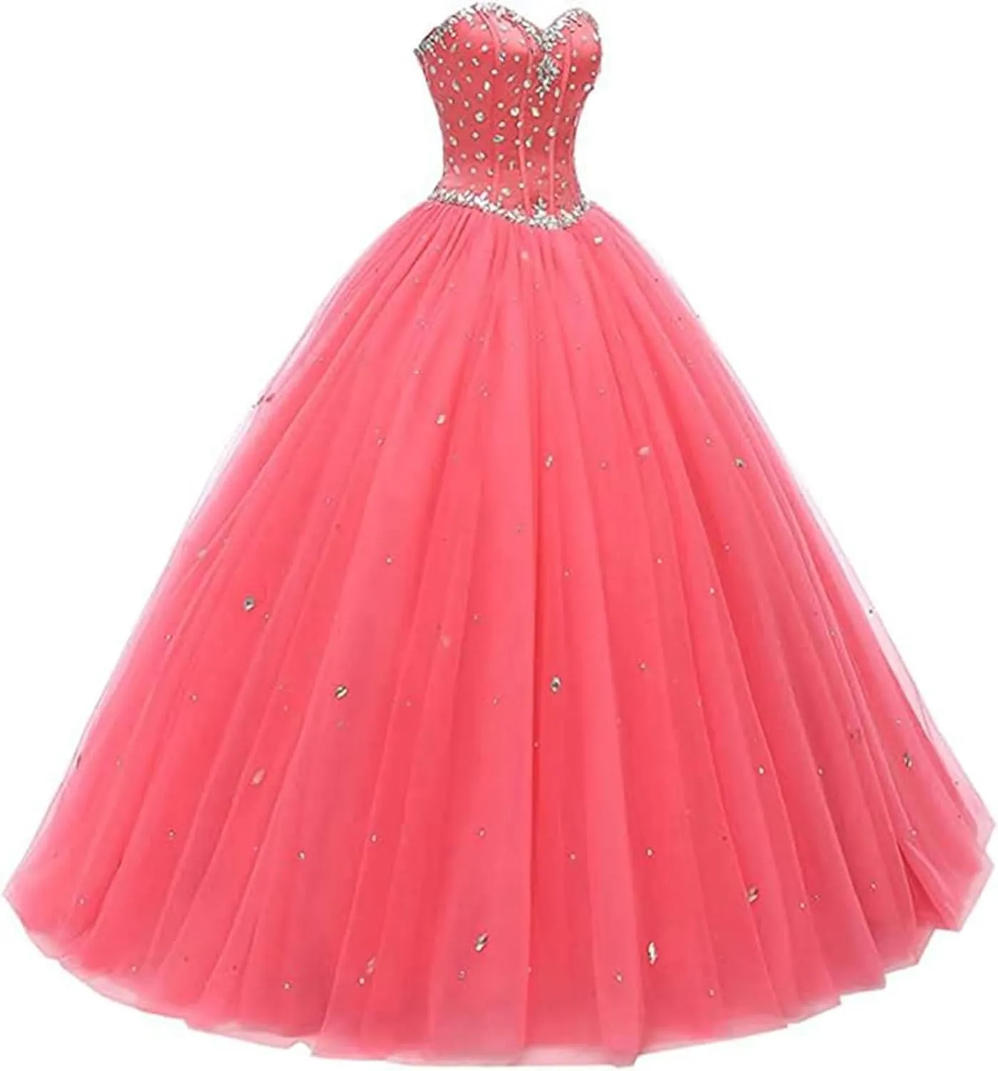 Women's Sweetheart Ball Gown Tulle Quinceanera Dresses Prom Dress