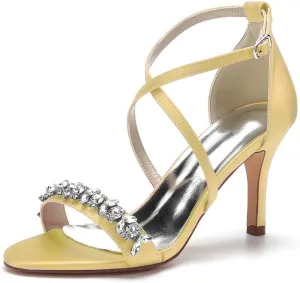Womens Wedding Shoes Heels for Women Open Toe Buckle Ankle Strap Kitten Heels for Women Pump Block Sandals 3.34 inches Silver Black White Nude for Party Wedding(Gold,9)