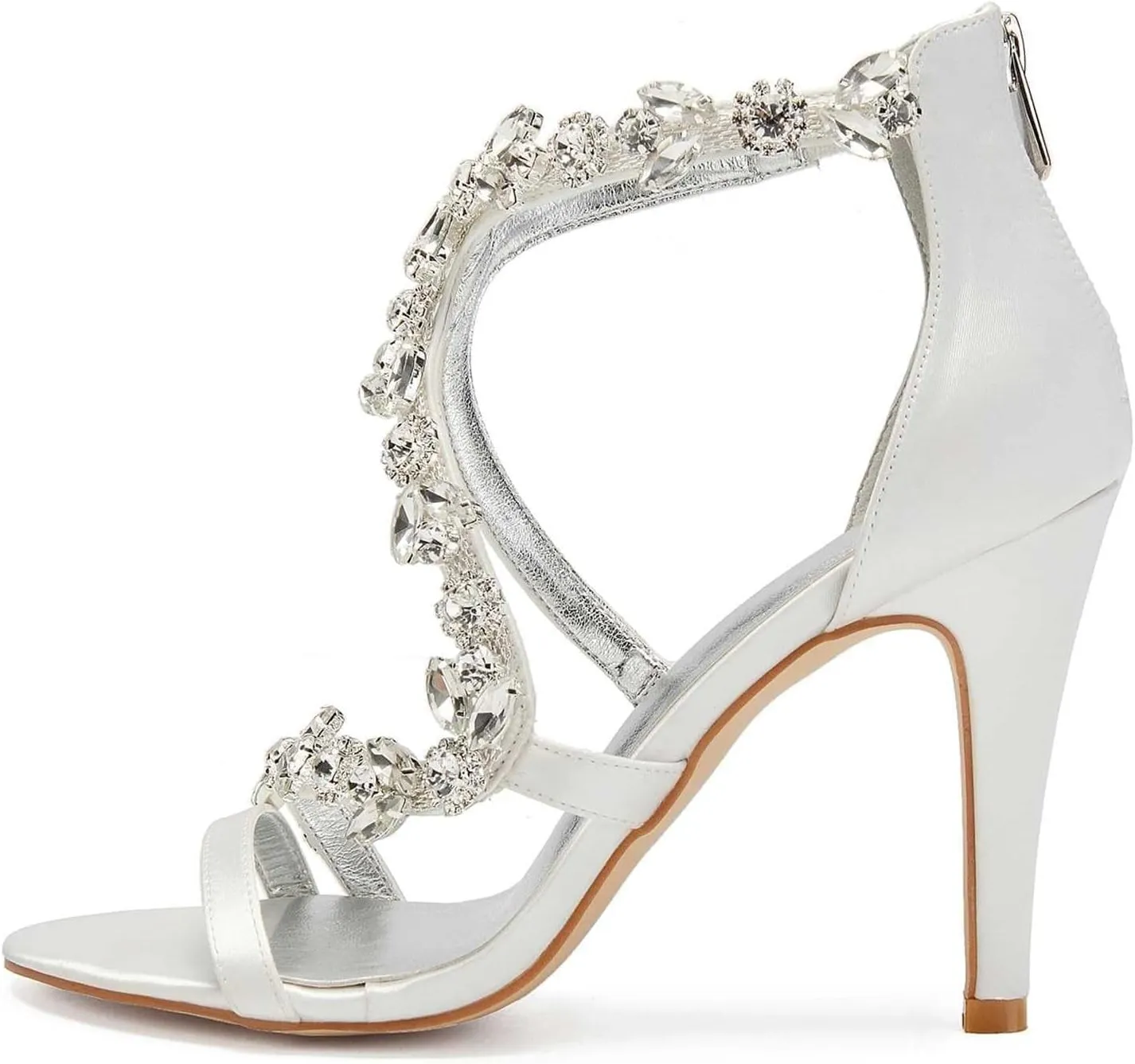 Womens Wedding Shoes Women's 4.13" Kitten Heel Sandals | Open Toe with Ankle Zipper & Rhinestone Accents | Perfect for Summer Dresses & Casual Outfits(Red,11)