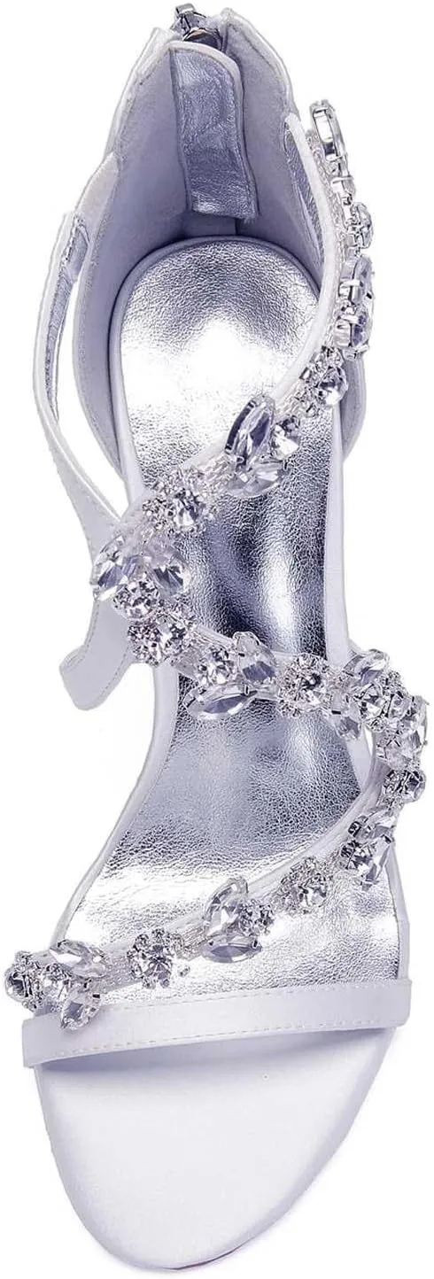 Womens Wedding Shoes Women's 4.13" Kitten Heel Sandals | Open Toe with Ankle Zipper & Rhinestone Accents | Perfect for Summer Dresses & Casual Outfits(Red,11)