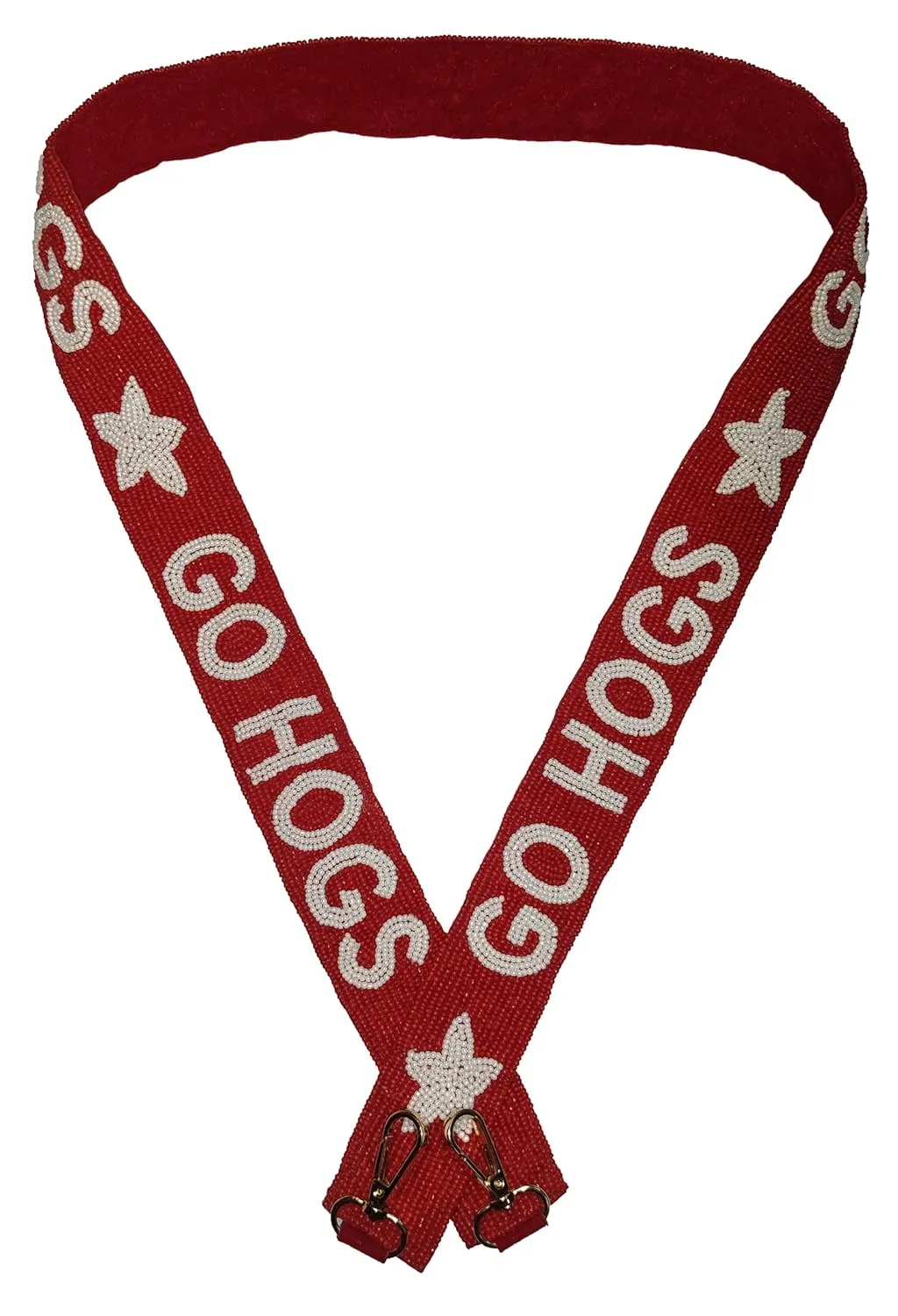 woo razor Sooi Beaded Purse Strap – 47" x 1.5" for Game Day, Crossbody and Handbag Replacement (hog red)